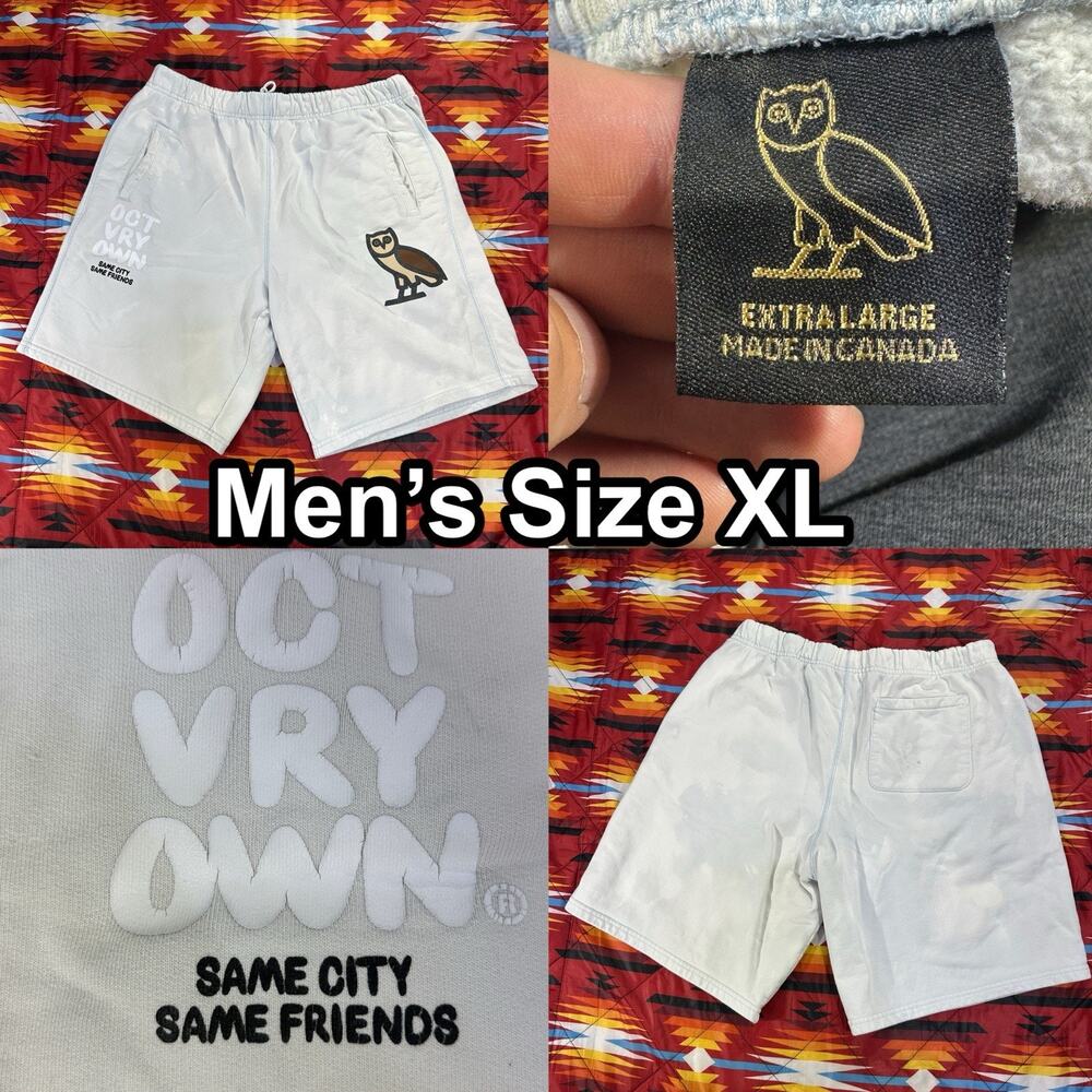 OVO Octobers Very Own Sweat Shorts Mens Sz XL Gray Drawstring Drake Rapper